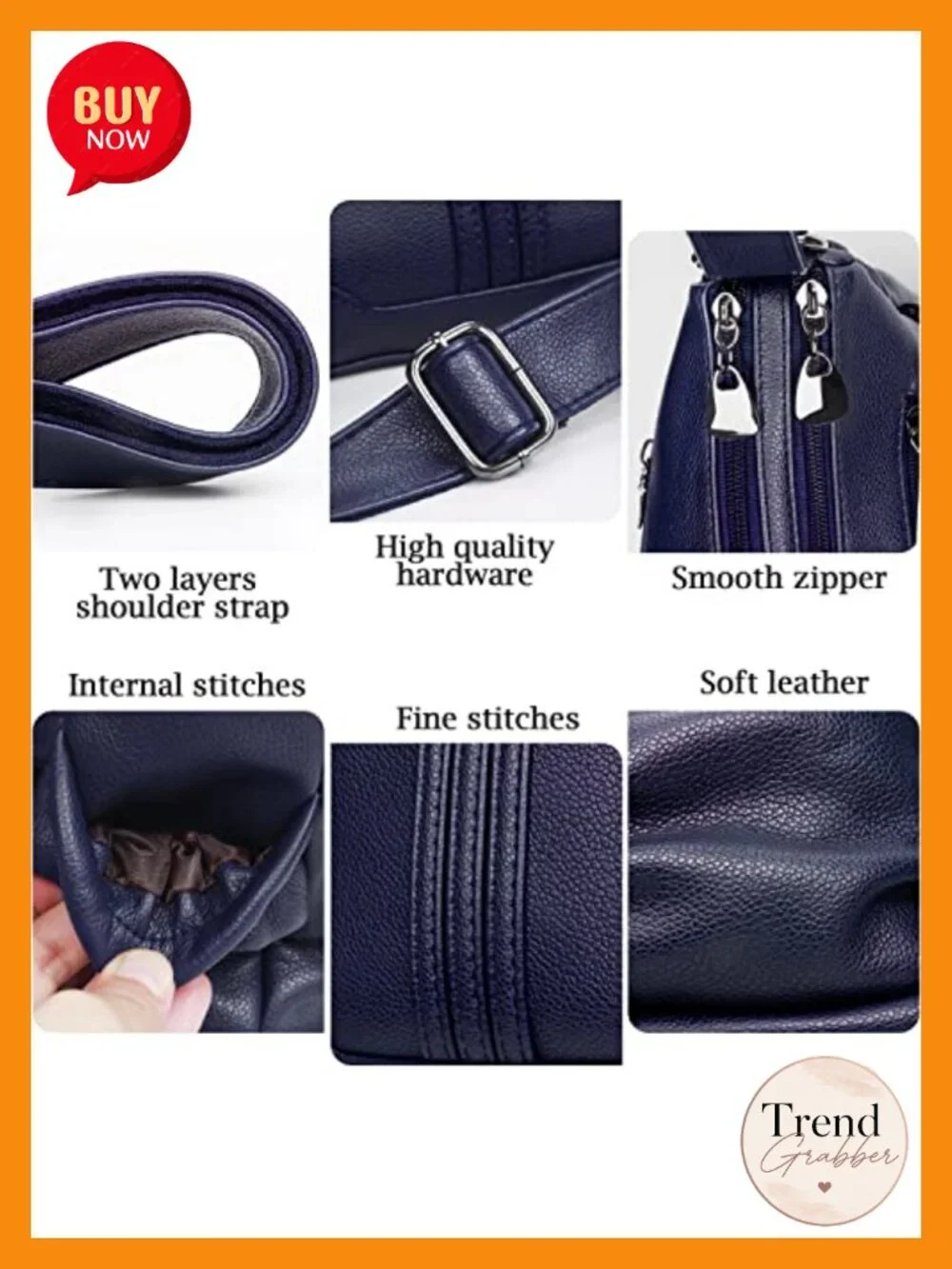 Women Soft PU Leather Shoulder Handbag Multi Pocket Crossbody Tote Satchel